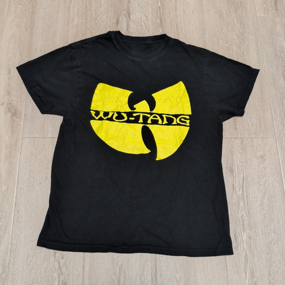 Wu-Tang Graphic Tee Mens Small Black Good Logo Print Short Sleeve Cotton T-Shirt